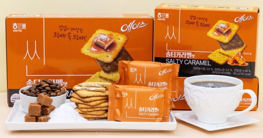 해태제과 ‘에이스 씬 솔티카라멜’ 출시…50년 에이스에 ‘단짠’ 더해진 한 겹