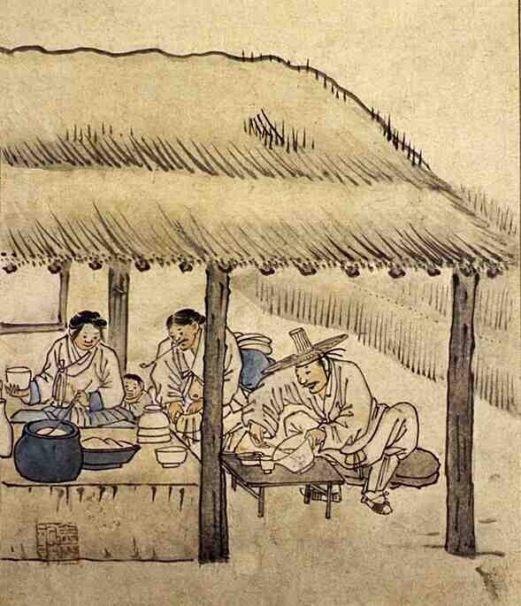 [사진 = 위키피디아 커먼즈 / 단원 김홍도의 풍속화 <주막> / 조선시대 나그네들이 식사와 휴식을 취하던 공간의 모습을 생생하게 보여준다.]